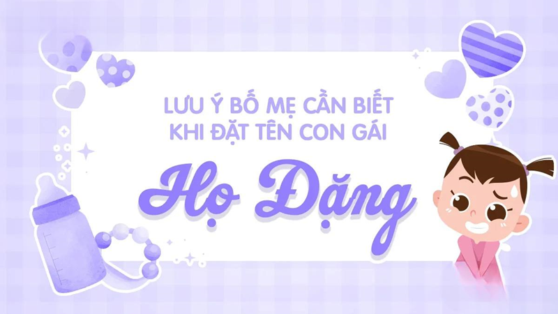 đặt tên con gái họ đặng