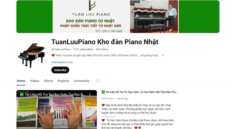 Xem YouTube về dạy học piano tại nhà