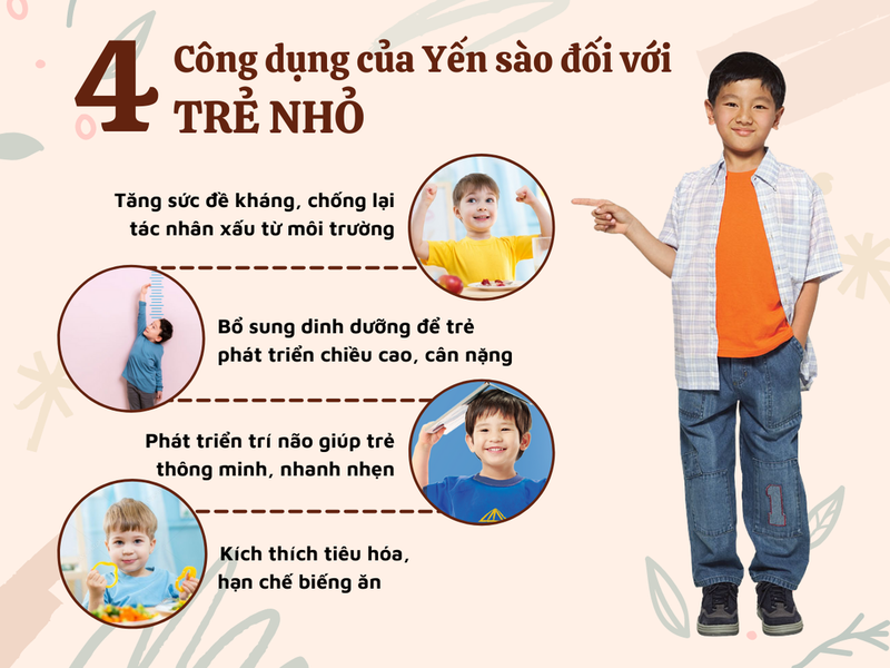 Những lợi ích từ yến sào đối với các trẻ em