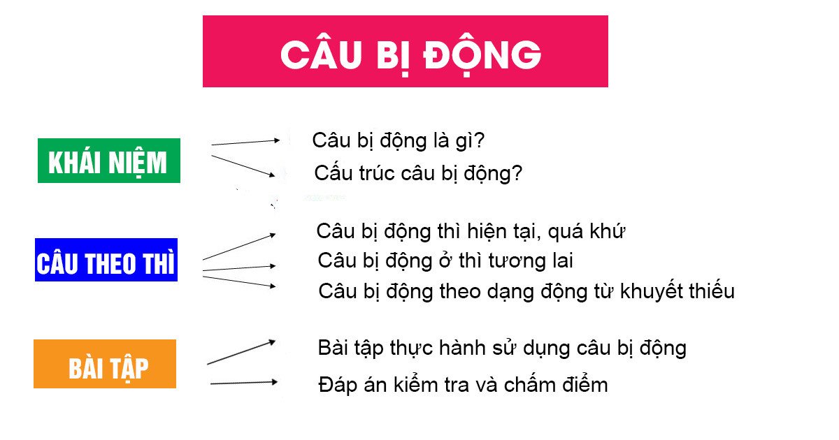 Biểu đồ minh họa các dạng câu bị động đặc biệt