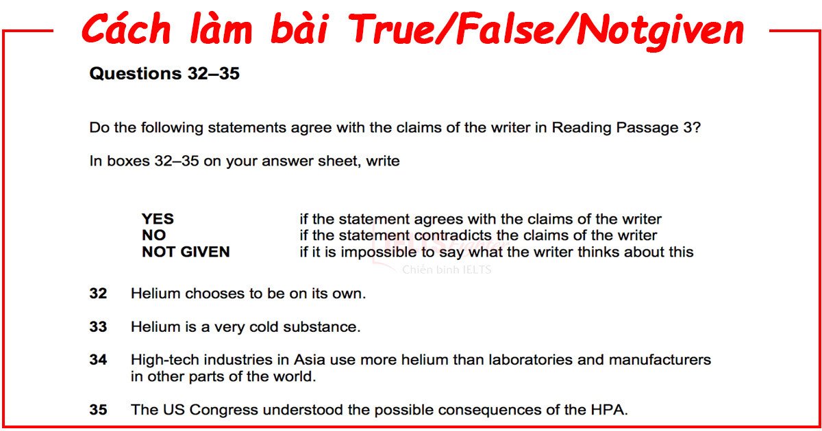 Phân biệt Yes No Not Given và True False Not Given IELTS Reading