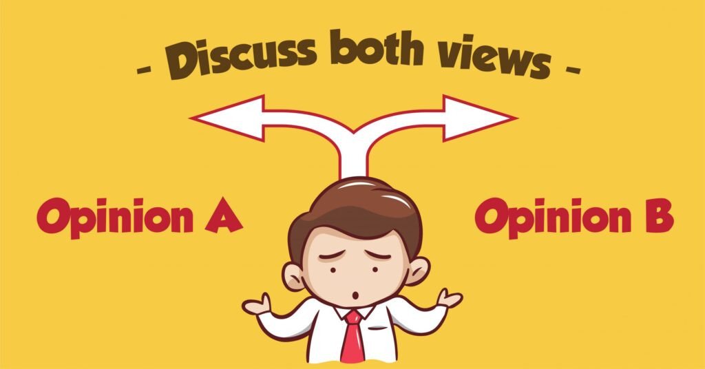 Sơ đồ cấu trúc bài luận Discuss Both Views Task 2, minh họa phần thân bài