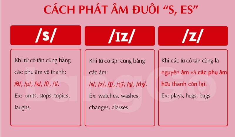 Thực hành viết để nắm vững cách phát âm s es
