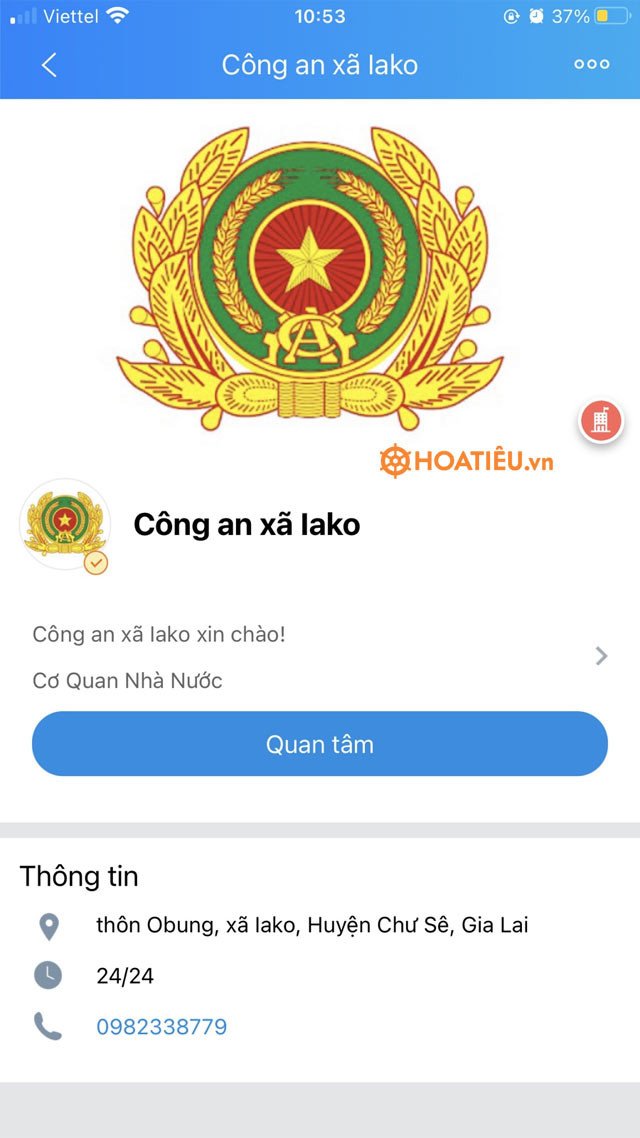 Trang chính thức của Công an trên Zalo hỗ trợ làm CCCD online