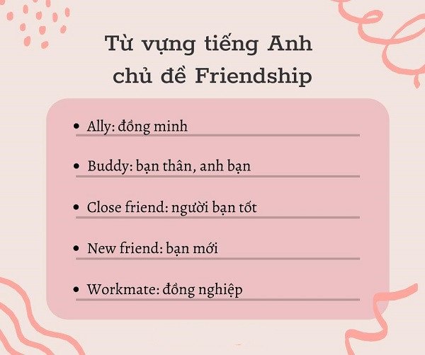 Từ vựng tiếng Anh về các loại bạn bè và phẩm chất