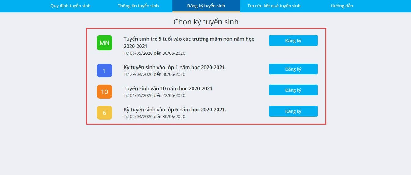 alt text for selecting application type