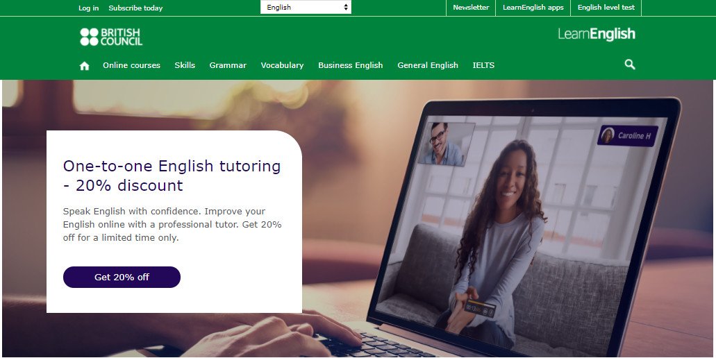 Ảnh minh họa các biểu tượng website học tiếng Anh trực tuyến