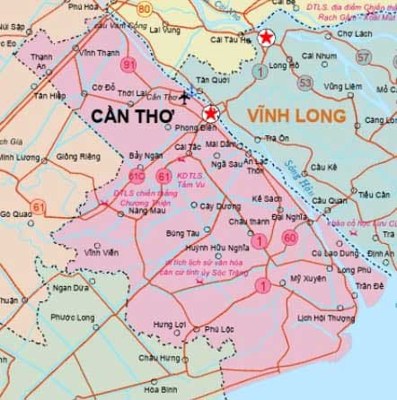 Bản đồ chi tiết 103 xã phường thành phố Cần Thơ sau sắp xếp đơn vị hành chính