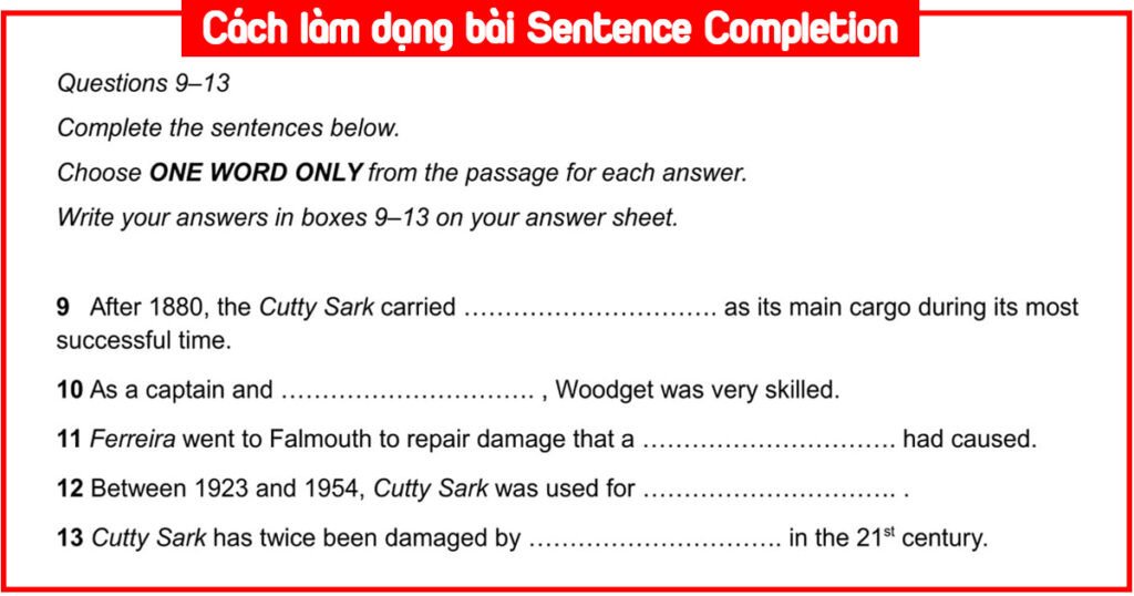 Các mẹo và chiến thuật làm bài Completing Sentences IELTS Reading hiệu quả
