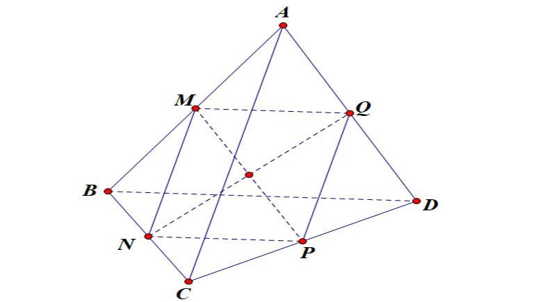 Cách vẽ trọng tâm tứ diện bằng giao điểm