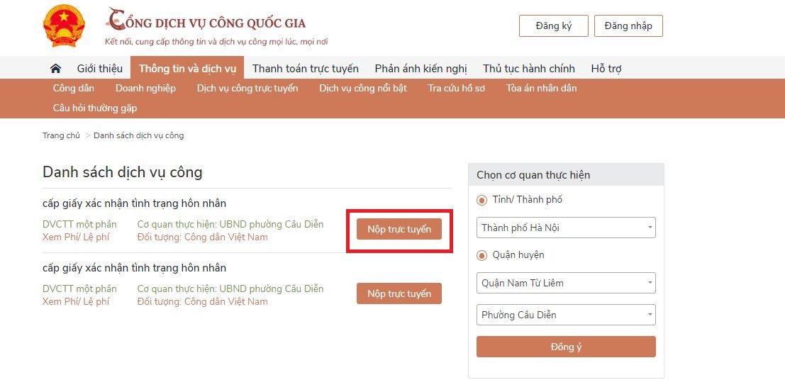 Cổng dịch vụ công quốc gia