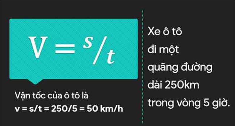 Công thức cơ bản để tính vận tốc