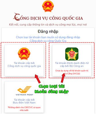 Đăng nhập để thực hiện thủ tục đăng ký thường trú cho con trực tuyến