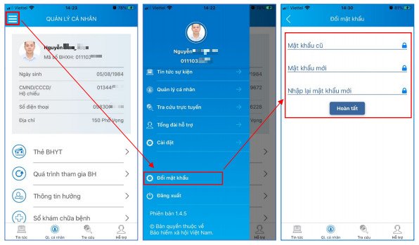 Giao diện đăng nhập vào ứng dụng VssID trên điện thoại