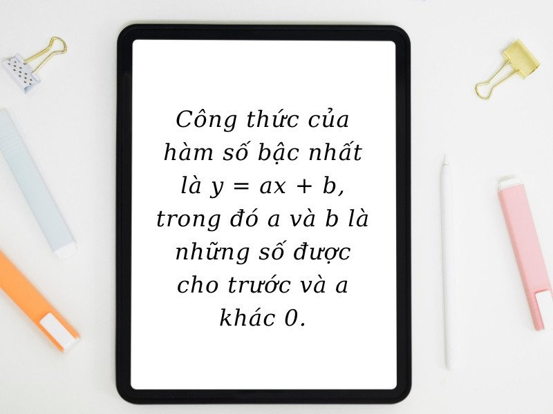 Hình ảnh giải thích định nghĩa hàm số bậc nhất