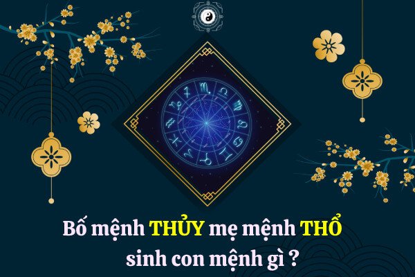 Hình ảnh minh họa ngũ hành tương sinh tương khắc khi bố mệnh Thủy, mẹ mệnh Thổ chọn mệnh sinh con