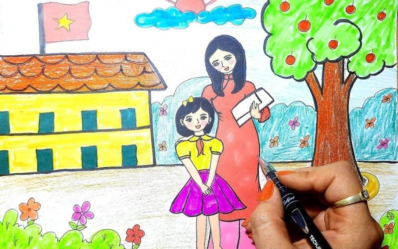 Hình ảnh nhóm học sinh nữ đang trò chuyện