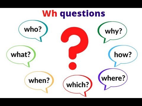 Hình minh họa các từ để hỏi phổ biến trong tiếng Anh như What, Where, When