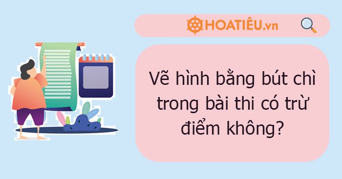 Hình minh họa quy định sử dụng bút chì và bút mực khi làm bài thi