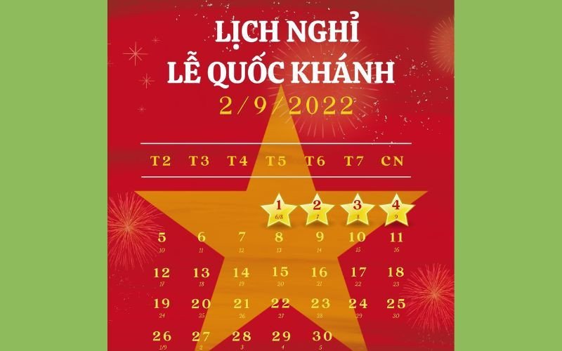 Lịch nghỉ lễ Ngày Quốc khánh 2/9