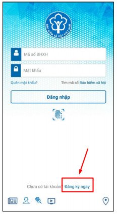Màn hình chào mừng VssID với lựa chọn đăng ký tài khoản mới