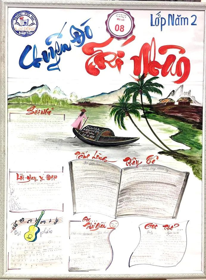 Mẫu báo tường 20/11 với chủ đề Chuyến đò trí nhân