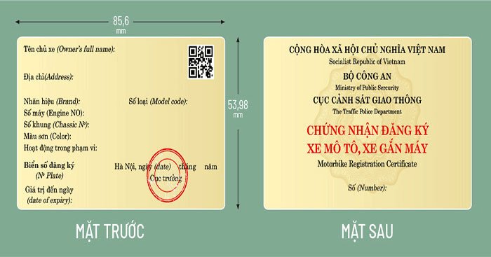 Mẫu giấy chứng nhận đăng ký xe mới nhất hiện nay