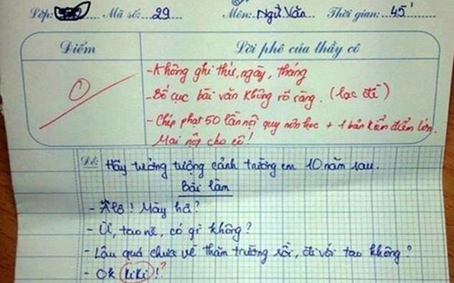  Minh họa cách giáo viên chấm điểm bài kiểm tra của học sinh tiểu học