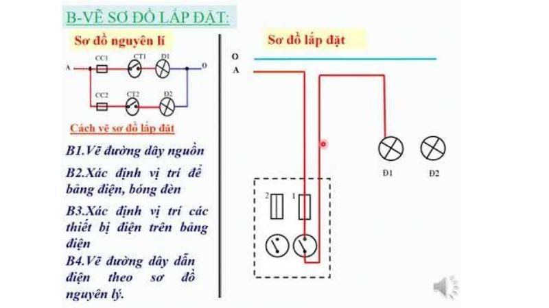 Minh họa sơ đồ nguyên lý mạch điện cơ bản