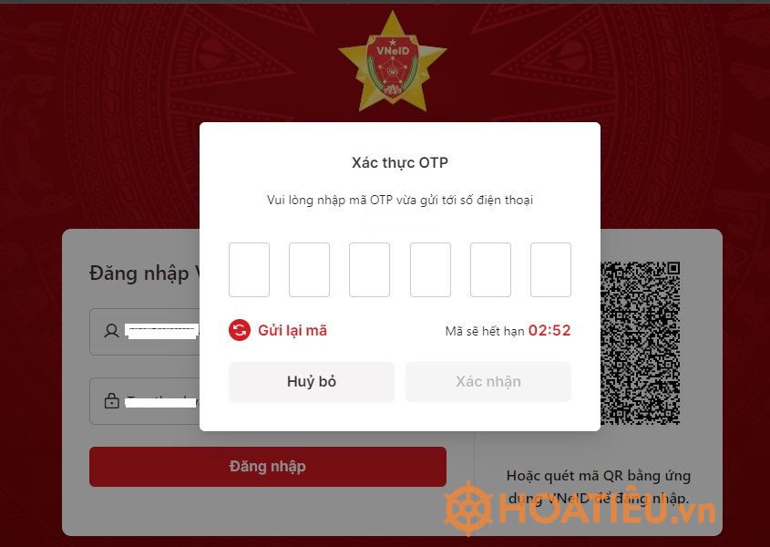 Nhập mã OTP xác thực để hoàn tất đăng nhập nộp hồ sơ cấp chứng chỉ hành nghề y