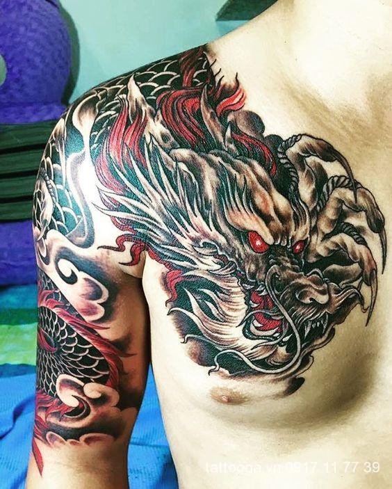 Rồng châu Á, biểu tượng quyền lực, phù hợp hình xăm hợp tuổi tý 1996 nam mạng