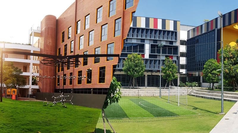 Sân chơi cho học sinh tại trường tiểu học tư thục Sài Gòn