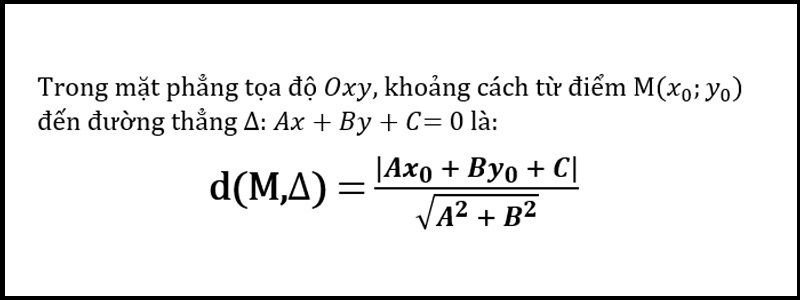 Sơ đồ biểu diễn khoảng cách vuông góc từ một điểm đến đường thẳng trên mặt phẳng