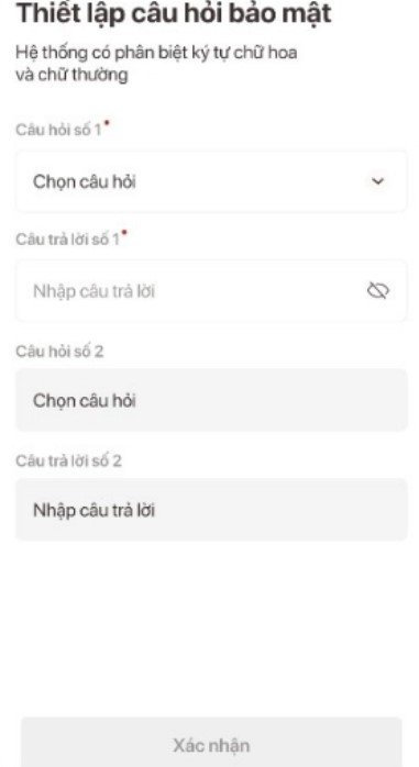 Thiết lập các câu hỏi bảo mật để tăng cường an ninh cho tài khoản VNeID