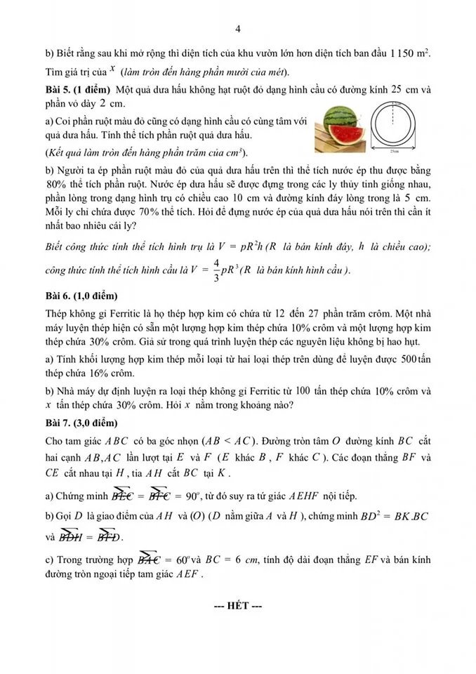 Trang thứ hai đề thi thử môn Toán lớp 10