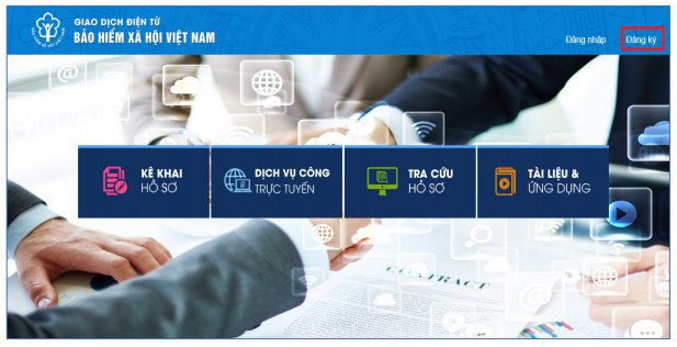 Trang web Cổng Dịch vụ công BHXH khi chọn đăng ký tài khoản cá nhân