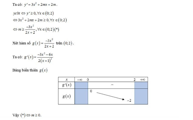 Ví dụ minh họa giải bài tập hàm số đồng biến nghịch biến