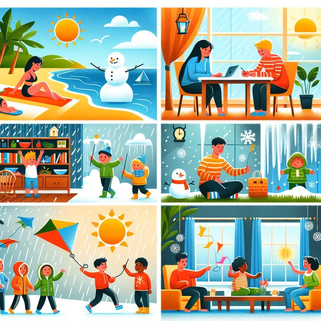 Bài tập đọc hiểu và chọn từ đúng liên quan đến chủ đề thời tiết