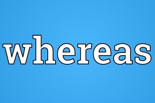 Biểu tượng Whereas trên bảng trắng minh họa định nghĩa ngữ pháp