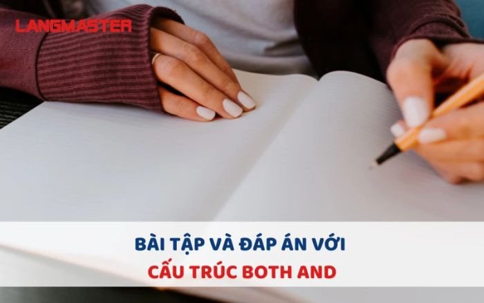 Bút và sách vở trên bàn, tượng trưng cho các bài tập thực hành cấu trúc Both and
