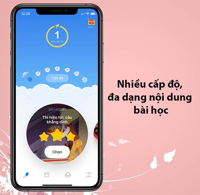 Các bài học tiếng Anh được phân loại theo cấp độ trong ứng dụng Simpler