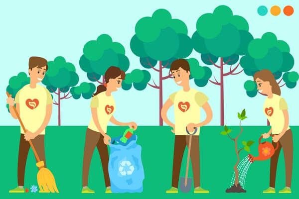 Các em học sinh đang trồng cây, biểu tượng cho thế hệ tương lai chung tay bảo vệ môi trường