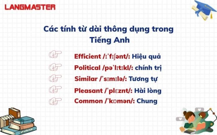 Các tính từ dài thường dùng trong tiếng Anh