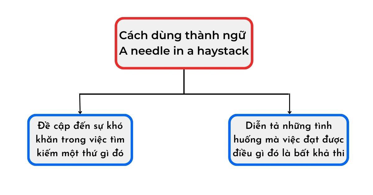 Cách dùng thành ngữ A needle in a haystack