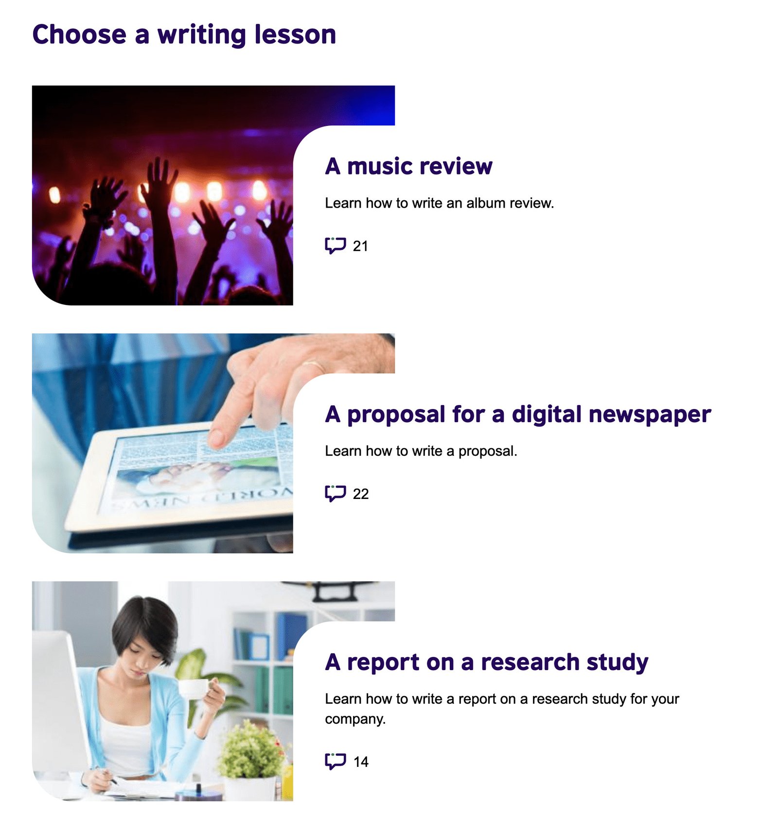 Chuyên mục Writing Skills của British Council với các bài học đa dạng