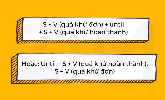 Công thức Until cho hành động hoàn thành trước trong quá khứ