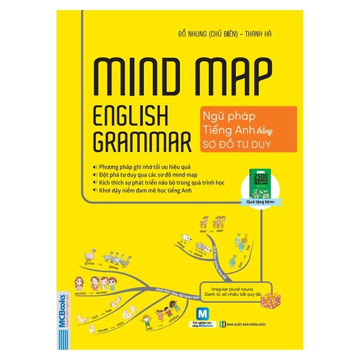 Cuốn sách Mind Map English Grammar với sơ đồ tư duy, giúp học ngữ pháp tiếng Anh hiệu quả
