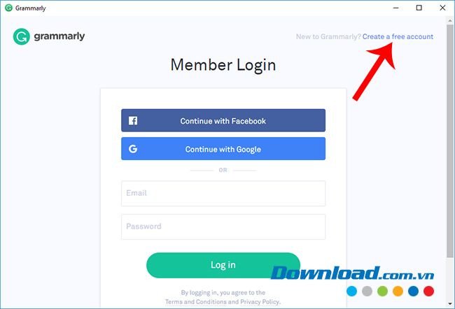 Đăng nhập vào tài khoản Grammarly để sử dụng công cụ kiểm tra lỗi
