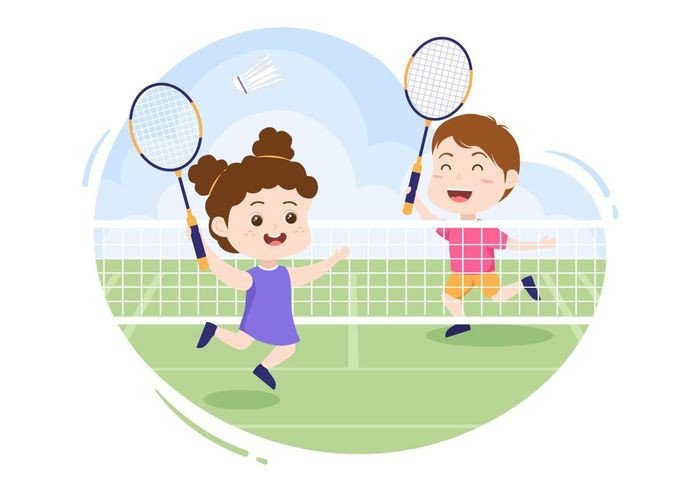 Đôi vợt cầu lông và quả cầu trên sân, biểu tượng của môn thể thao đòi hỏi sự nhanh nhẹn và phản xạ tốt.