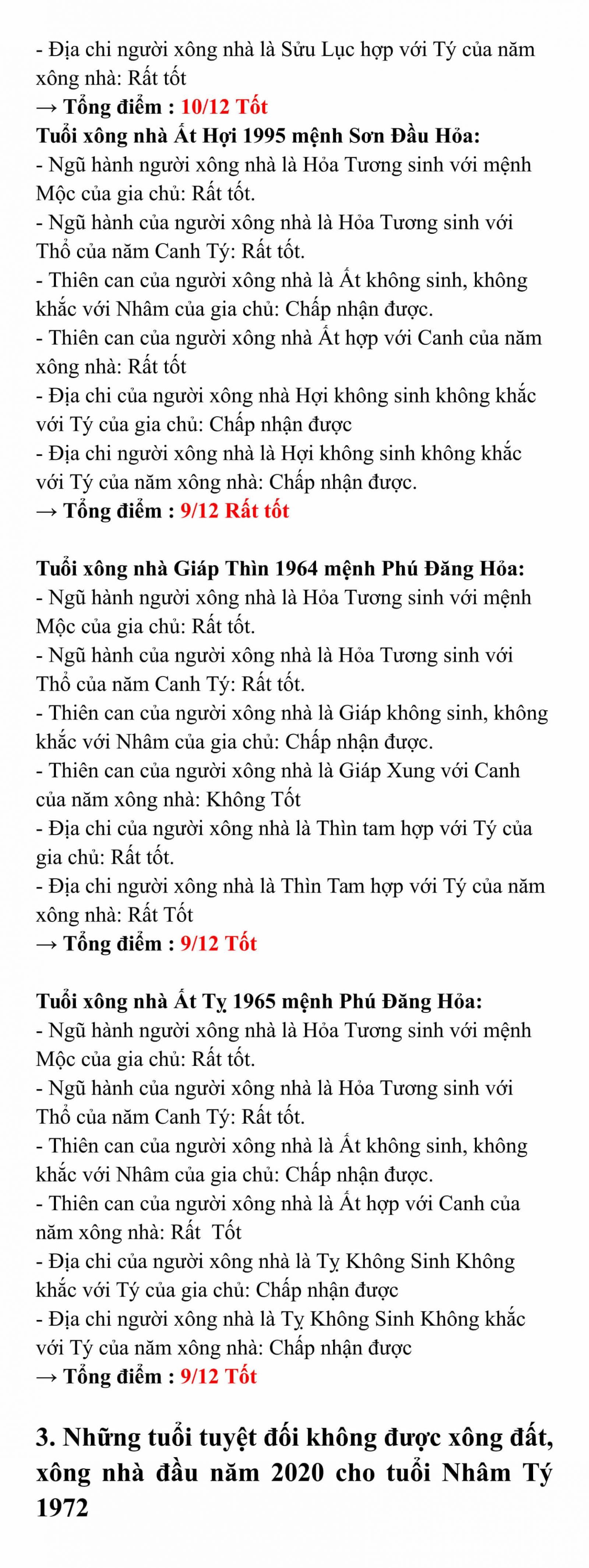 Gia chủ Nhâm Tý 1972 tìm người xông đất năm 2020 hợp tuổi để đón tài lộc may mắn